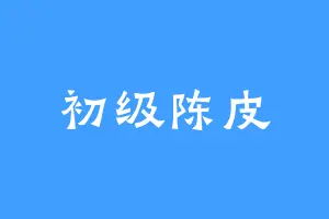 初级陈皮