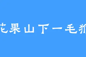 花果山下一毛猴