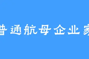 普通航母企业家