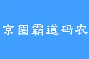 京圈霸道码农