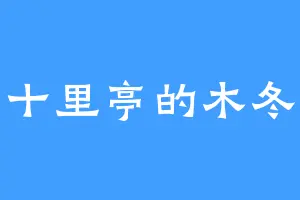 十里亭的木冬
