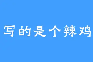 写的是个辣鸡