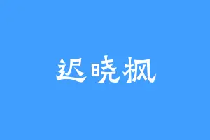 迟晓枫