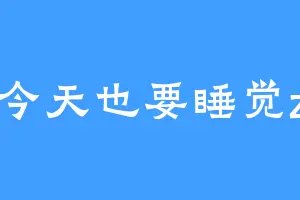 啊今天也要睡觉zzz