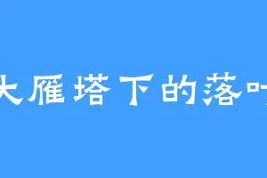 大雁塔下的落叶