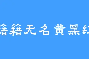 籍籍无名黄黑红