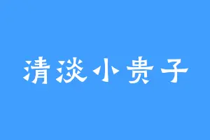 清淡小贵子