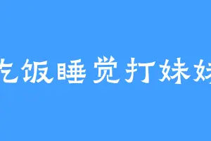 吃饭睡觉打妹妹