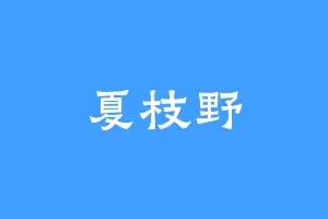 夏枝野