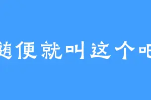 随便就叫这个吧