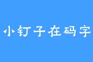 小钉子在码字