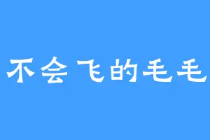不会飞的毛毛