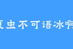 夏虫不可语冰啊1