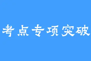 考点专项突破