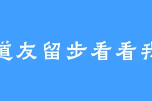 道友留步看看我