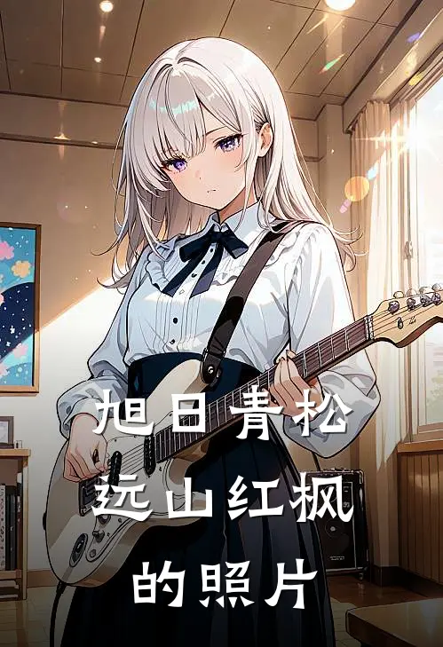 旭日青松远山红枫的照片