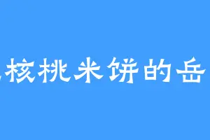 爱吃核桃米饼的岳导师